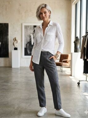 James Perse SHEER SLUB SIDE PANEL SHIRT